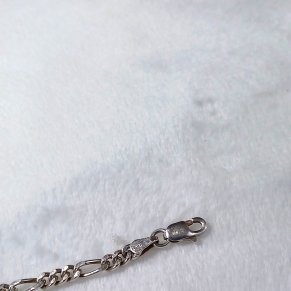 Sterling Silver 925 Italy  Figaro Bracelet 8 Inch - Picture 6 of 8
